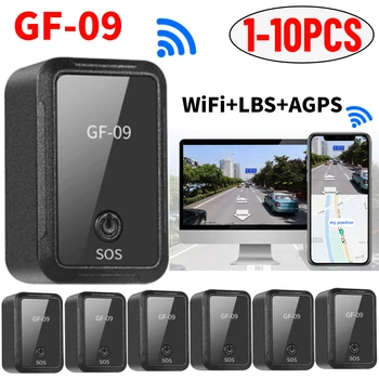 1-10VNT GF-09 Mini GPS Seklys Stiprus Magnetinis Vaikų Anti-lost Smart Sekimo Įrenginys Anti-theft WiFi LBS a-gps Locator
