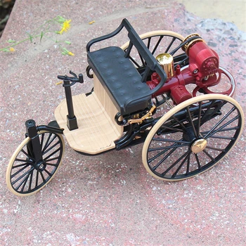 1:12 Pirmasis Patentas Motorinių Klasikinis Lydinys, Garo Automobilio Modelį Diecasts Metalo Žaislinės Transporto Priemonės Retro Triračio Automobilio Modelio Surinkimo Vaikams Dovanos