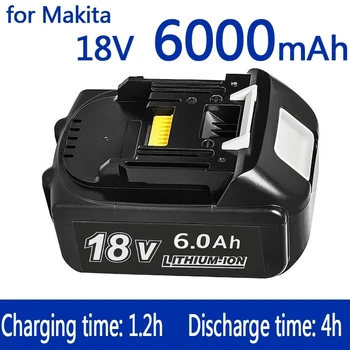 100% Originalus Makita 18V 6000mAh Įkrovimo Galia Įrankiai Baterija su LED Li-ion Pakeitimo LXT BL1860B BL1860 BL1850