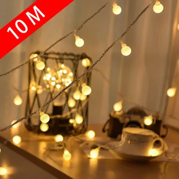10M Kamuolys LED String Šviesos Lauko Kamuolys Grandinės Šviesos Girlianda Šviesos Namuose Šalis Vestuvių Lemputė Pasakų Žibintai Sodo Kalėdų Dekoro