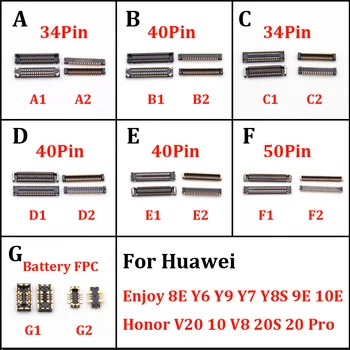 10vnt USB Įkrovimo Kroviklis FPC Jungtis Huawei Mėgautis 8E Y6 Y9 Y7 Y8S 9E 10E Garbę V20 10 V8 20S 20 Pro LCD Ekranas