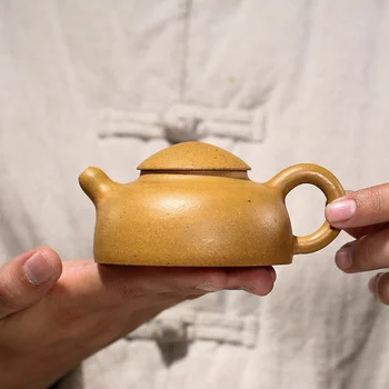 180ml Yixing Žinomų Menininkų Raudonos Molio Virdulys Rankų darbo arbatinukas Raw Rūdos Geltona Zhu Purvo Virdulys Kinijos Zisha Arbatos Rinkinys Teaware