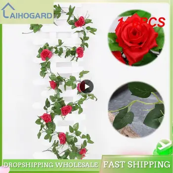 1~8PCS Netikrą Gėlių Ryškus Dirbtinių Gėlių Šilko Gėlių Modeliavimas Rose Rotango Sienų Apdailai Rotango Patvarus