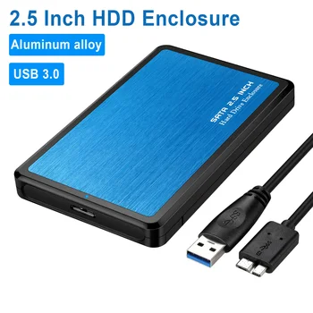 2,5 Colio Išorinį Kietąjį Diską Talpyklos 5Gbps Didelės spartos Perdavimo SSD HDD Case SATA į USB Adapteris Aliuminio Lydinio Kietojo Disko Dėžutė