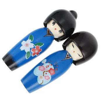 2 Vnt Mini Statulėlės Diva Žaislas Kūrybos Lentelė Kimono Mergina Namų Rankdarbių Medinė Apdaila