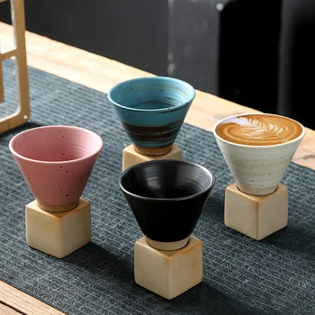 200ML Kūrybos Šviesą Keraminės Kavos Puodelis Japonijos Kūginę Grubus Keramikos Arbatos Puodelio Latte Traukti Gėlių Puodelis Namų Puodelis