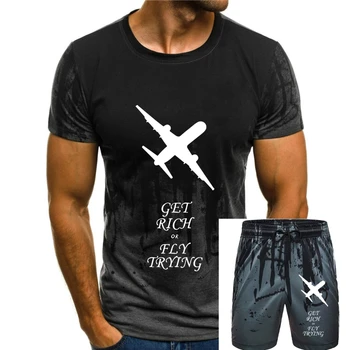 2020 Karšto pardavimo Mados praturtėti Arba Skristi Bando Aviacijos & Pilotas T-shirt marškinėliai