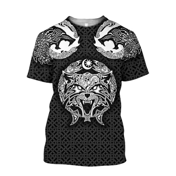 2023 Naujas 3D Atspausdintas Vyrų Vilkas marškinėliai Atsitiktinis Viršų Mados Atsitiktinis, Patogūs marškinėliai, vyriški Drabužiai, trumparankoviai marškinėliai