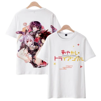2023 Naujas Ayakashi Trikampis Anime T-shirt Crewneck Trumpas Rankovės Vyrų, Moterų Marškinėlius y2k Streetwear Naujas Japonijoje Manga 3D