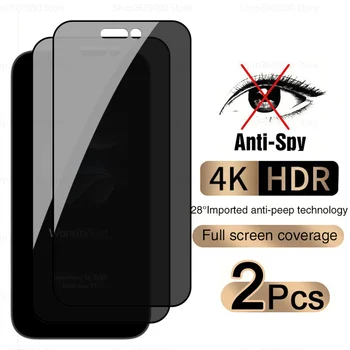 2VNT Privatumo Grūdintas Stiklas Iphone 15 Pro Max Anti-Spy Ekrano Apsaugų iPhone15 Plius 15Pro I Phone 15 promax Stiklo Filmai