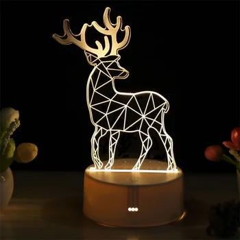3D naktinė lempa Akrilo Naktį Šviesos USB LED Šviesos Kalėdų Gimtadienio Valentino Diena Apdailos Vaikų Dovanų Miegamojo Lempa