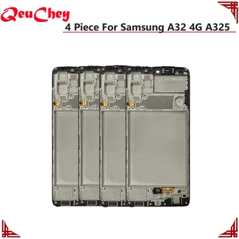 4 Gabalas OLED Samsung Galaxy A32 4G A325 SM-A325F LCD Ekranas Jutiklinis Ekranas skaitmeninis keitiklis komplektuojami Su Rėmo