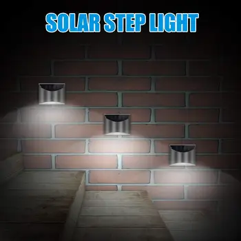 4 LED, Nerūdijančio Plieno, Saulės energija Varomas Šviesos Vandeniui Lauko Sienų šviestuvai Lauko, Sodo Namus Tvora Kraštovaizdžio Takas Kiemo Lempos