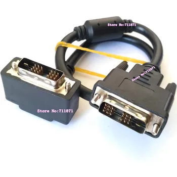 40cm Trumpas, DVI-D Kabelis Linija Gryno vario magnetinės žiedas anti-trukdžių stačiu Kampu Sulenkti 18+1 DVI-D DVI Linijos Laidas Laidas