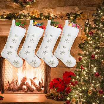 48x32cm Didelių Kalėdų Kojinę Sniego Papuošalai Kalėdų Dovana, Namų, Šalies naujieji Metai Apdaila Saldainių Krepšiai Kalėdų Kojinės Dekoras