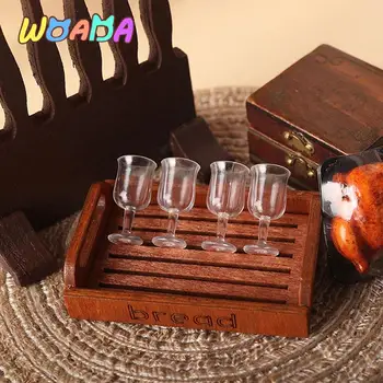 4Pcs Miniatiūriniai Lėlių Plastiko Vyno Taurės Lėlių Vyno Taures Lėlės Namas, Virtuvės Baldai, Apdailos Reikmenys