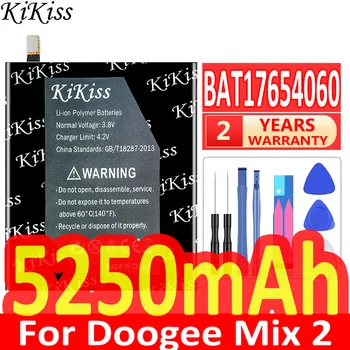 5250mAh KiKiss Galinga Baterija BAT17654060 Už Doogee Sumaišykite 2 Mix2 Išmaniųjų Telefonų Naujausias Gamybos Baterijų