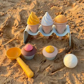 7pcs Vaikų Smėlio Paplūdimio Žaislai Modeliavimas Ledų Tortas Modelio Premium ABS Smėlio Paplūdimio Žaidimas Vasaros Pajūrio Žaisti Smėlio Įrankiai