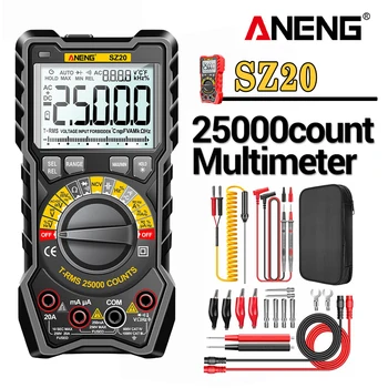ANENG SZ20 25000 Skaičiuoja Multimetras Smart Rankinis Nuotolio Matuoklis NCV AC DC Ohm Hz, Smart Rankinis Diapazonas Skaitmeninio Multimetro Testeris Įrankiai