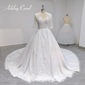Ashley Karolis Princesė Vestuvių Suknelė Moterims 2023 Kamuolys Suknelė Duobute Appliques Nekilnojamojo nuotraukos Nuotakos Vestuvių Suknelė Vestidos De Noiva