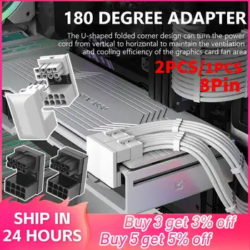 ATX 8Pin Moterų 180 Laipsnių Kampu 8 Pin Male Maitinimo Adapteris GPU vairo Stiprintuvas Jungtis Stalinių Graphics Vaizdo plokštės GPU