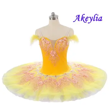 Aukso Geltonos Baleto mdc miegančioji gražuolė Anksto Profesinių tutu veiklos mergina Klasikinio tutu blynas baleto suknelė 7 sluoksniu 20025