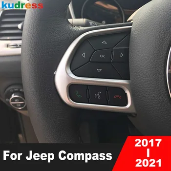 Automobilio Vairas Skydelio Dangtelį Apdaila Už Jeep Compass 2017 2018 2019 2020 2021 ABS Matinis Apdailos Liejimo, Interjero Priedai