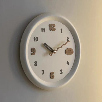 Balta Modernus Sieninis Laikrodis Rankų Numerius, Patalpų Elegantiškas Tylaus Aliarmo Laikrodžiai Dizaineris Miegamasis Horloges Murale Kambarys Decortion Straipsniai