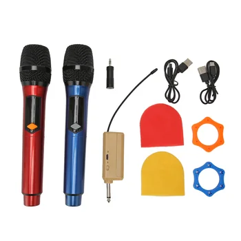 Bevielis Mikrofonas Bevielis Dual Mic Stabilus Signalas Įkrovimo Dinaminis LED Ekranas, Ilgas Atstumas Kalbėjimo Karaoke