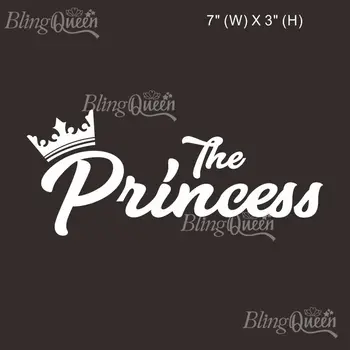 BlingQueen 12PCS/DAUG Karšto Nustatyti Geležies Decal PU Vinilo Šilumos perdavimas Princesė Dizainas