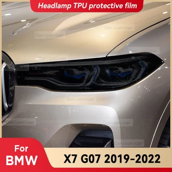 BMW X7 G07 2019-2022 Automobilių Žibintų Rūkyti Juoda TPU Apsauginės Plėvelės Priekiniai Šviesos Atspalvis, Pakeisti Spalvą Dangtelio Lipdukas Priedai