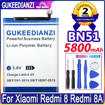 BN51 5800mAh Baterija Xiaomi Redmi 8 Redmi 8A Redmi8 Aukštos Kokybės Telefoną Pakeisti Baterijas + Kelio NR.