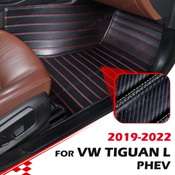 Custom Anglies Pluošto stiliaus Grindų Kilimėliai VW Volkswagen Tiguan L PHEV 2019 2020 2021 2022 Koja Kilimų Auto Interjero Priedai