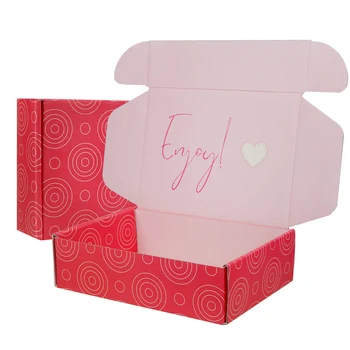 customizd dizaino Didmeninė prabanga išskirtinį individualų rožinė dovana matinis laminavimas gofruotas laivybos pakuotės dėžutė