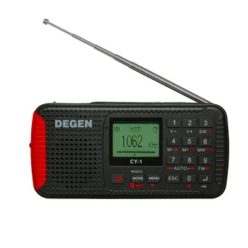 DEGEN CY-1 avarinio radijo FM/MW/SW trumpųjų radijo LCD/SOS/Bluetooth/MP3/diktofonas nešiojamas radijas
