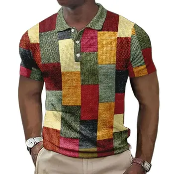 Derliaus vyriški Polo Marškinėliai 3D Atspausdintas Atsitiktinis Marškinėliai trumpomis Rankovėmis Viršūnes Palaidinė Vasaros Drabužių, Negabaritinių Tees Kvėpuojantis Polo Marškinėliai