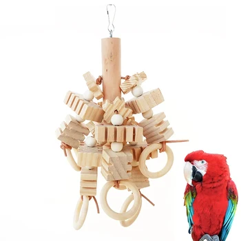 Didelis Papūga Žaislas Ašarojimas Natūralių Medinių Blokų Paukščių Kramtyti Žaislus Papūga Narve Bite Žaislas Aplinkos Apsaugos Papūga Paukštis Oys