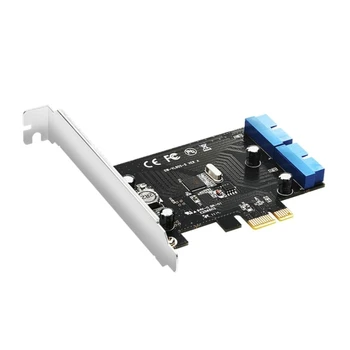 Didelės Spartos PCIExpress toDual 20Pin USB Valdiklio plokštė Važiuoklės Priekinis Skydelis Plėtra, Spartus Duomenų Perkėlimas iš KOMPIUTERIO