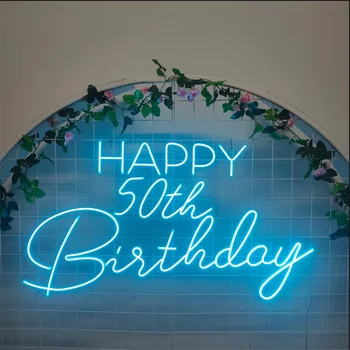 Didmeninė led akrilo neoninis ženklas gimtadieniu, neoninis ženklas šalis vestuvių sienos meno logotipą neoninės šviesos