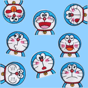 Doraemon Anime Pleistrai Geležies Japonijos Klasikinio Animacinių filmų Paveikslą Išsiuvinėti Appliques Šilumos Spaudos Klijų Krūtinė Emblemos Drabužiai
