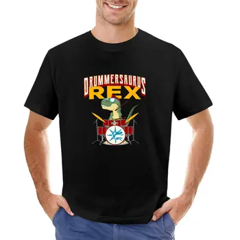 Drummersaurus Rex - Būgnininkas Dinozauro Tyrannosaurus Rex T-Shirt grafikos marškinėliai katė marškinėliai mens grafinis t-shirts pack