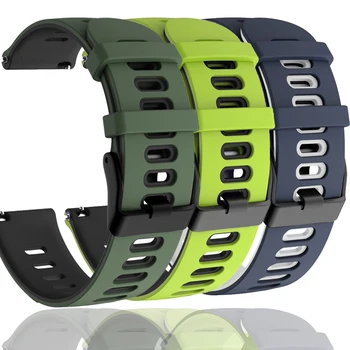 Dual spalva smartwatch dirželis 20mm Minkšto silikono Už Haylou RS4 LS12 RS4 Plius Ls02 Spalvinga sporto silikoninė apyrankė