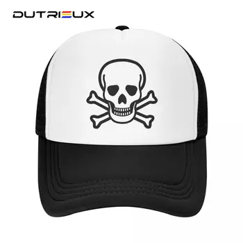 DUTRIEUX Punk Unisex Jolly Roger Kaukolė Sunkvežimio vairuotojas Hat Suaugusiųjų Reguliuojamas Beisbolo Kepurė Vyrams, Moterims, Apsaugos nuo Saulės Snapback Skrybėlės