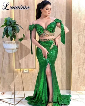Dviejų Dalių Žalios Prom Dresses Artimųjų Rytų Undinė Pilvo Šokio Spektaklis Puošnios Suknelės Kokteilių Suknelės Vestidos De Cóctel