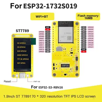 Esp32-s3 Hmi 8m Psram 16m Flash Lvgl Wifi&bluetooth 1.9 Ekranas 