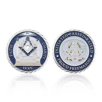Freemason Sidabro Moneta, Commemroative Medalis Kolekcionuojamų Masonai Akių Suvenyrų Meno Amatų Papuošalai