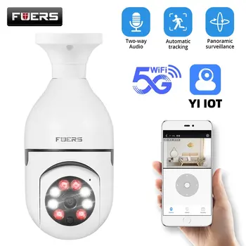 Fuers 5G Wifi IP E27 Lemputė, Stebėjimo Kamera, Naktinio Matymo Belaidžio Namų Kamera 2MP, CCTV Vaizdo Apsaugos Baby Mini Cam