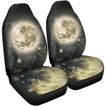 Geltonas Mėnulis Space 2 Automobilių Sėdynių užvalkalai Auto Reikmenys, Carseat Priekinių Sėdynių Tinka Sunkvežimių Van VISUREIGIS Pagalvėlių Apvalkalus