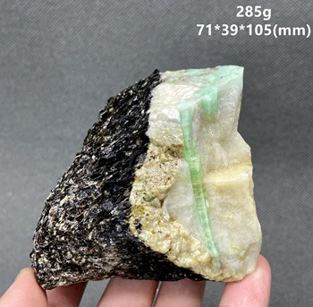 GERIAUSIAI! 100% Natūralus žaliasis smaragdas Ir žėručio simbiozė mineralinių gem kokybės krištolo egzempliorių akmenys ir kristalai kvarco kristalai