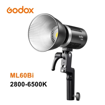 Godox ML60Bi LED Vaizdo Šviesos 60W ML60 Bi-Color 2800K-6500K Bowens Mount Nešiojamų Lauko LED Šviesos pastatytas FX efektai
